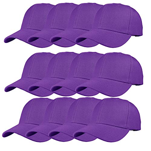 Image of TZ Promise 12 Pack Wholesale Unisex Plain Solid Color Adjustable Baseball Caps Hats