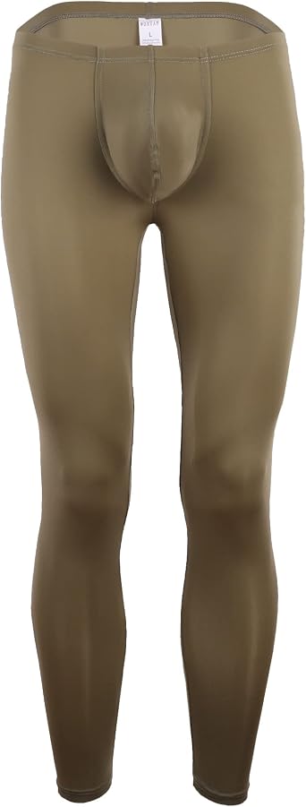 Mens Ice Silk Underwear Pants Low Rise Long John Leggings Base Layer Sports Bottom