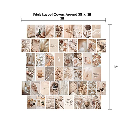 WOONKIT Beige Wall Collage Kit, Aesthetic Pictures, Teen Girls Room Decor, 50PCS 4X6 IN