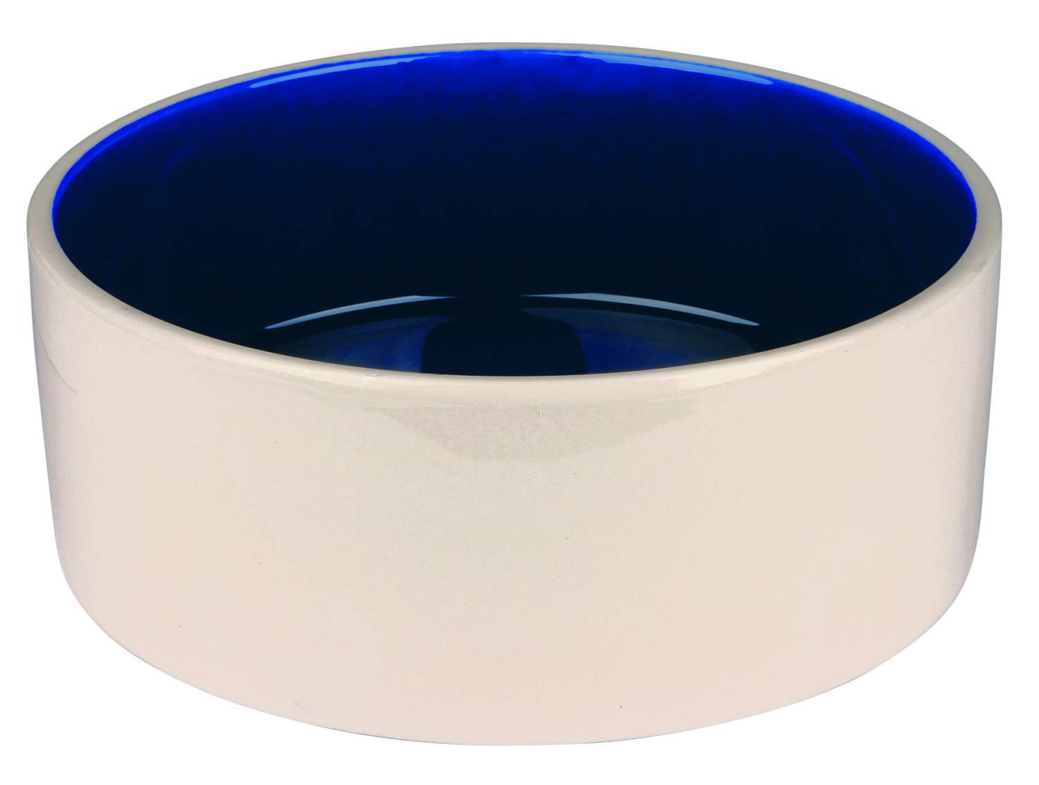 Trixie 2452 Comedero Cerámico, 2.1 L, 22 cm, Crema Azul