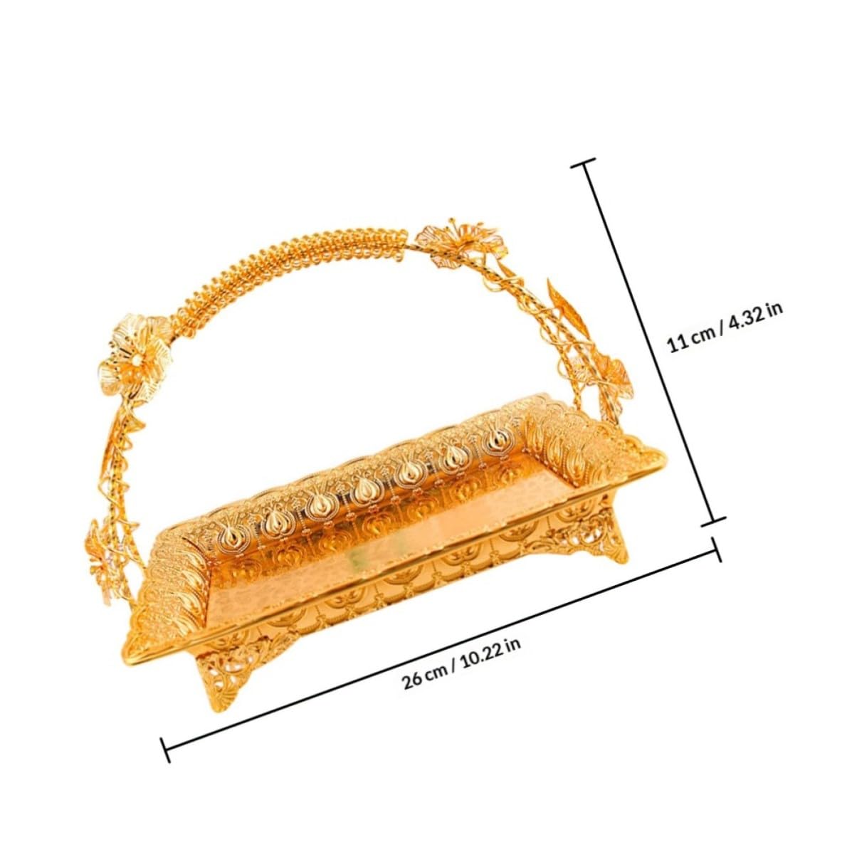Cesta Diseño Europeo Elegante de Almacenamiento Gran Capacidad de Aleación Dorada para Frutas y Snacks para Uso en Hogar y Fiestas