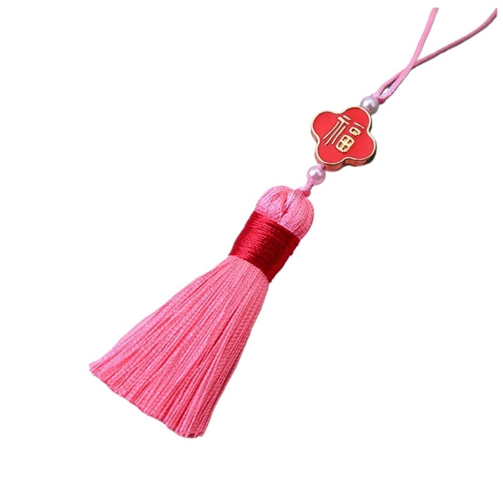 Tassel Craft Floss, Silk Tassel Craft Decor Chinese Knot Fringe Bookmarks Pendant(Pink,10pcs)