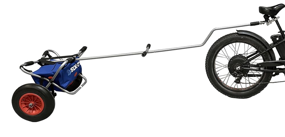 Chariot de Transport pour Planche de Surf 180cm Roues Tout-Terrain Support Vélo