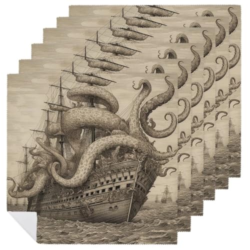 Servilletas de Tela Decorativas Estilo Pirata 6 Unidades miniatura 1
