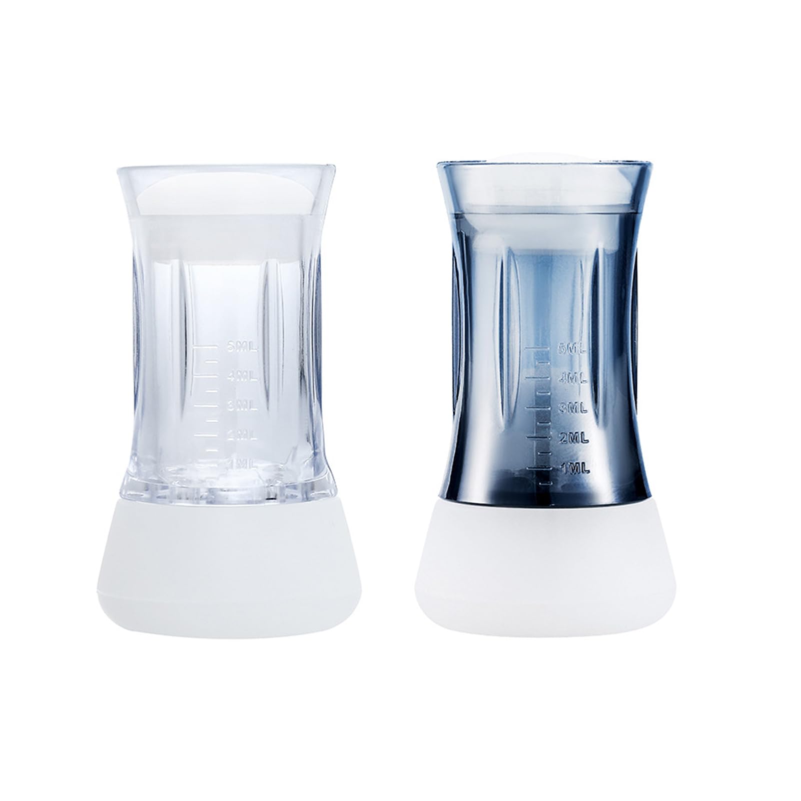 2 Pcs Scalp Oil Applicator-Minoxidil Applicator-Scalp Massager-Quick Even Apply-Scale Mark-Easy to Clean-Mini Portable(Clear&Blue)