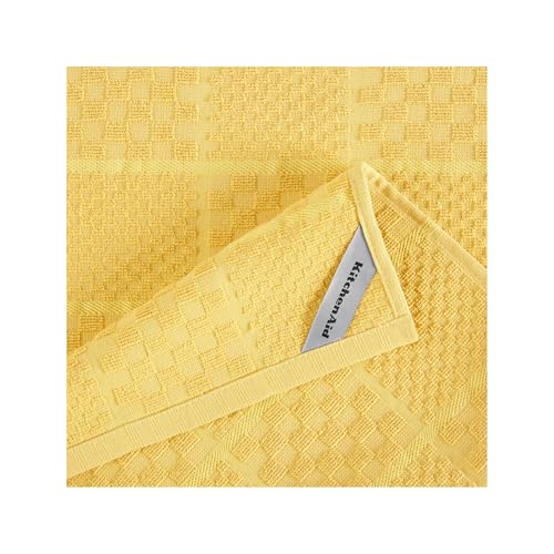 KITCHENAID Quilted Cotton Terry Cloth Oven Mitt, Pot Holder, Kitchen Towel 4-Pack Set, Heat Resistant, Silicone Grip, 16"x26", 7"x13" & 7"x10", Butter Yellow - image 6