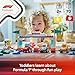LEGO DUPLO Town F1 Team Race Cars & Drivers Building Toy Playset - Toddler Toy Cars for Pretend Play, Boys and Girls, Ages 2+ - Learning and Educational Gift for Preschool - 10445