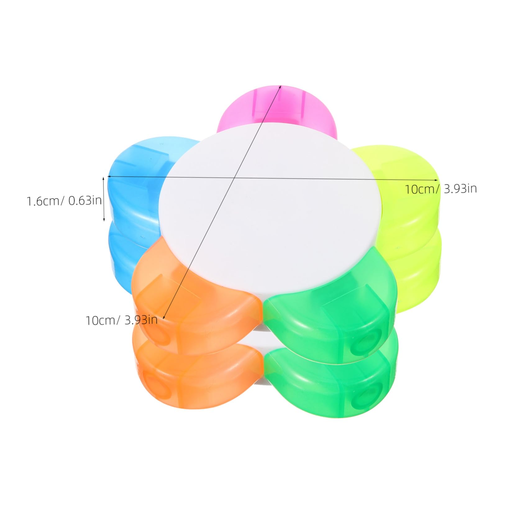 10 Stück Blütenblatt-textmarker Farben Fluoreszierende Schräge Spitze Kleine Handliche Marker für Schule Büro Notizen Ergonomisches Design Platzsparend für Gruppenarbeit