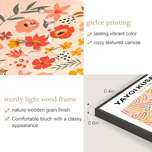 SERIMINO Modern Wall Art Framed, Abstract Multicolor Art Decor for Living Room, Set of 3, Floral Prints for Room Aesthetic, Painting Wall Decor for Bedroom, Bathroom, Office, 12x16 Inch
