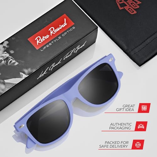 Image of Retro Rewind Polarized Sunglasses for Women Men - UV400 Classic Square Vintage Shades Trendy Unisex Sun Glasses