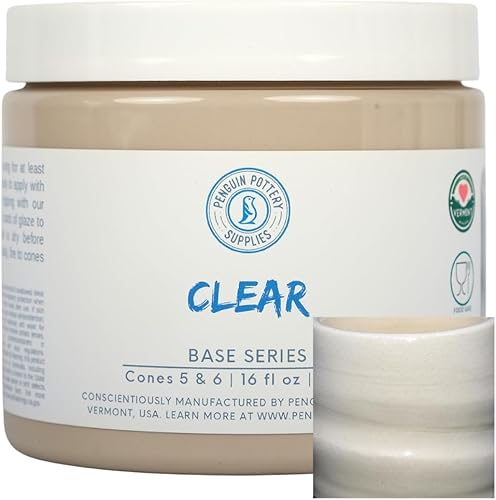 Penguin Pottery - Esmalte transparente - Esmalte de fuego medio, esmalte de fuego alto, cono 5-6 para arcilla de fuego medio, arcilla de fuego alto, Penguin Pottery - Esmalte transparente - Esmalte de fuego medio, esmalte de fuego alto, cono 5-6 para arcilla de fuego medio, arcilla de fuego alto,