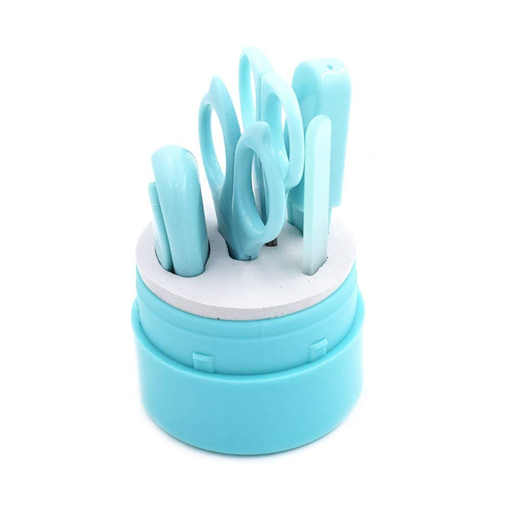 Baby Nail Clipper Set with Scissors,Tweezers and Nail File,Complete Care for Any Child,Newborn,Infant or Toddler Nails (5 pcs) (Blue)