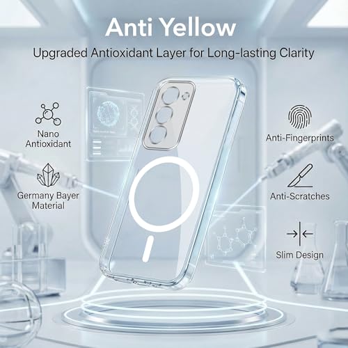 Image of Jkobi Lifetime Anti-Yellow MagSafe Compatible Clear Back Cover Case for Oppo A5 5G (Sleek Hard Crystal | Shockproof and Camera Protection)