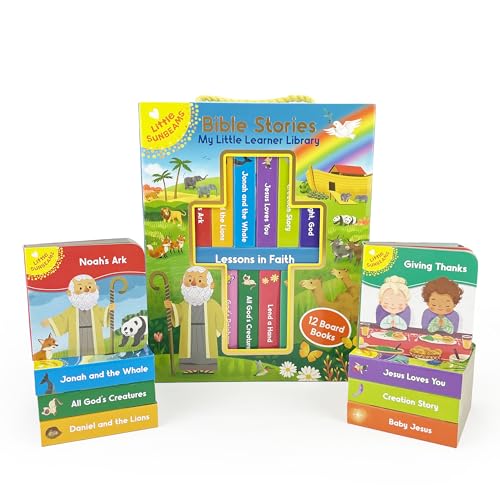 Image of My Little Learner Library: Bible Stories - Christian (12 Board Books) for Toddlers