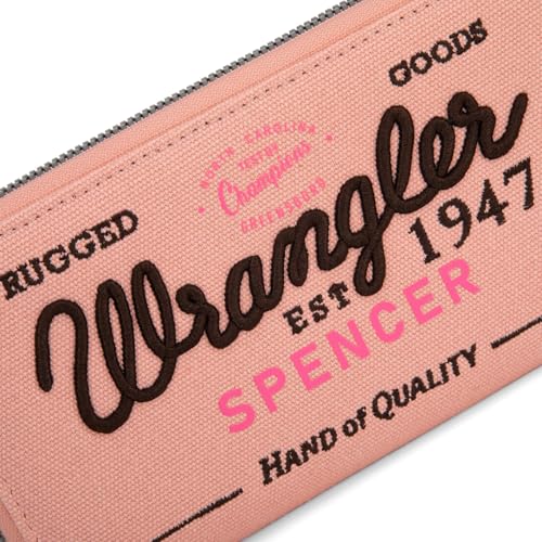 Image of Montana West X Wrangler Wristlet Wallets for Women Classic Retro Wallet Purse Bifold Credit Card Wallets for Women Oversized Logo Clutch Wristlet