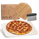 Cuzi Gourmet 3-Piece Pizza Stone Set - 15x12' Thermal Shock...