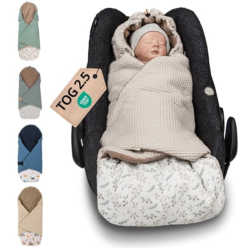 ULLENBOOM Einschlagdecke Babyschale, Ideal für Herbst und Winter, 100{d2dd5c08b1c7ddd05751eae7892b721d1f182583d0efb27e8069a5eec6b0764f} OEKO-TEX Materialien, Floral Sand (Made in EU) - Babydecke für Kindersitz oder Kinderwagen, kuschelige Decke für Babys ULLENBOOM Einschlagdecke Babyschale, Ideal für Herbst und Winter, 100{d2dd5c08b1c7ddd05751eae7892b721d1f182583d0efb27e8069a5eec6b0764f} OEKO-TEX Materialien, Floral Sand (Made in EU) - Babydecke für Kindersitz oder Kinderwagen, kuschelige Decke für Babys