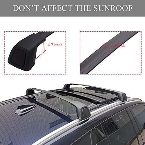 Ezrexpm Cross Bars Roof Rack Fit For Hyundai Kona 2018 2019 2020 2021 2022 2023 Lockable Luggage Rack Crossbar Cargo Carrier Accessories (With Side Rails) #TOP3