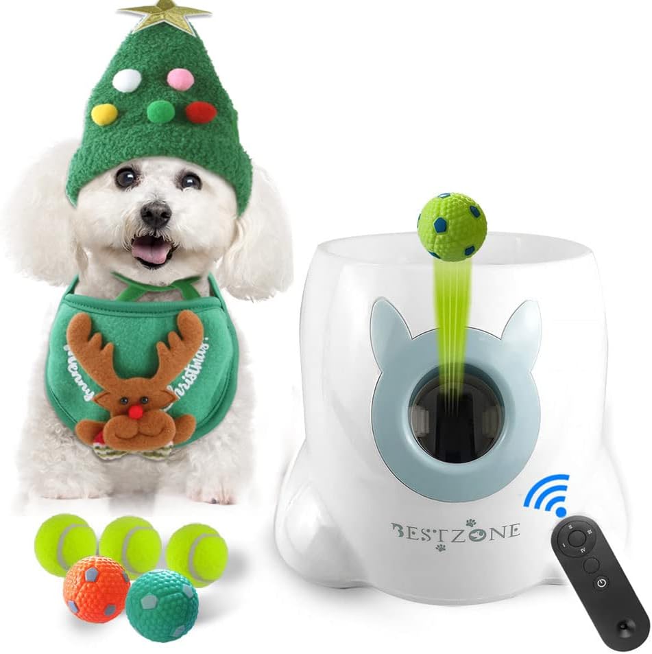 BESTZONE Automatic Ball Launcher for Dogs, Dog Ball Launcher Automatic,Tennis Ball Thrower