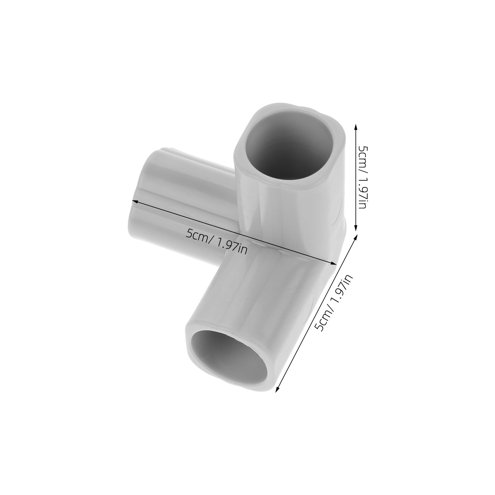 ifundom 4pcs Guardrail PVC Pipe Connector Elbow Pipe Fitting Canopy Fitting Couplers Furniture Grade Pipe Top Corner Joint Playpen Tent Pole Connector PVC Corner Fittings Light Grey
