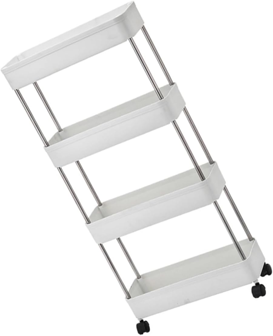 STOBAZA 4tier Storage Cart Makeup Organizers Carts Shelves for Bathroom Laundry Living Room