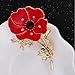 GAOZONGTER Enamel Red Crystal Flowers Poppy Brooches for Women Soldier Remembrance days Gifts Poppy Pins