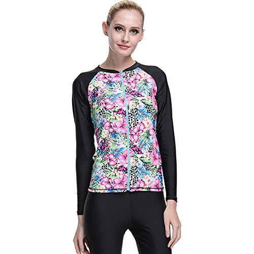Fashion UV Sun Protection Women's Basic Skins Long-Sleeve Rashguard Top (Color 2, M)