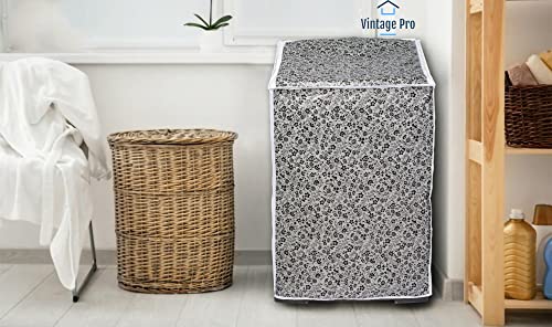Image of Washing Machine Cover Suitable for Top Load Bosch 7 Kg, 7.5 Kg, 8 Kg, 8.5 Kg (58cmsX58cmsX87cms, Black & Grey)