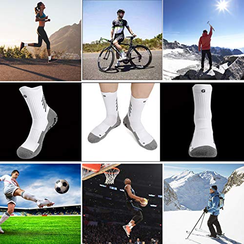 Non-Slip Athletic Sports Sock Men Women Anti-Slip Slipper Socks Hospital Skid Gripper Soccer Sock Yoga Running White Large 3P #TOP5