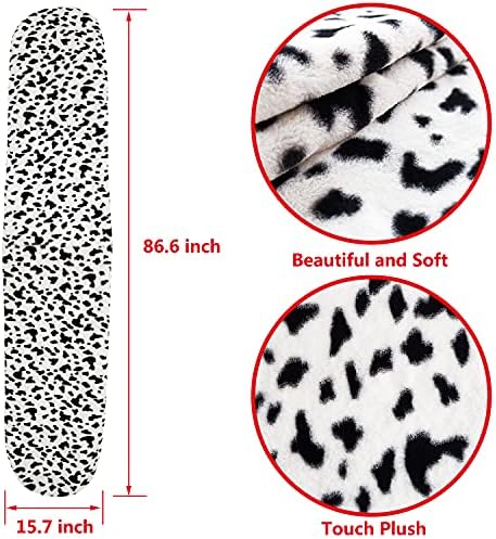 Cruella Deville Costume Women Faux Stole Accessories Set - Black and White Scarf, 1920s Gloves and Plastic Holder for Cosplay Halloween Party Christmas CE001BW