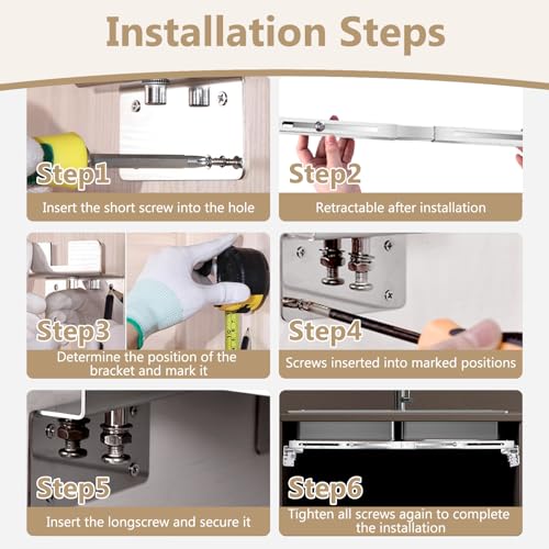 Support d'évier de cuisine en acier inoxydable, kit de fixation premium 71-100 cm - 4