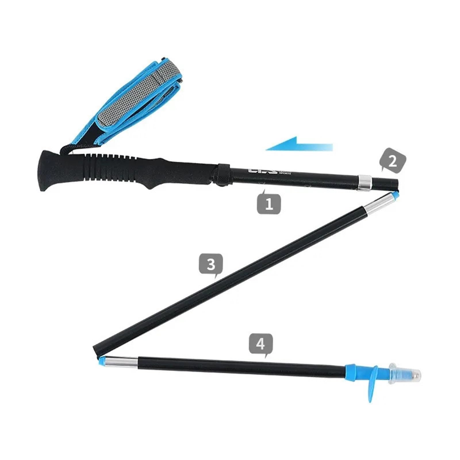 Kij trekkingowy 36-135 cm kijki do biegania w terenie, zamek linowy, kijki do chodzenia, 5 sekcji, kijki trekkingowe z włókna węglowego, piesze wycieczki, kemping, laska spacerowa