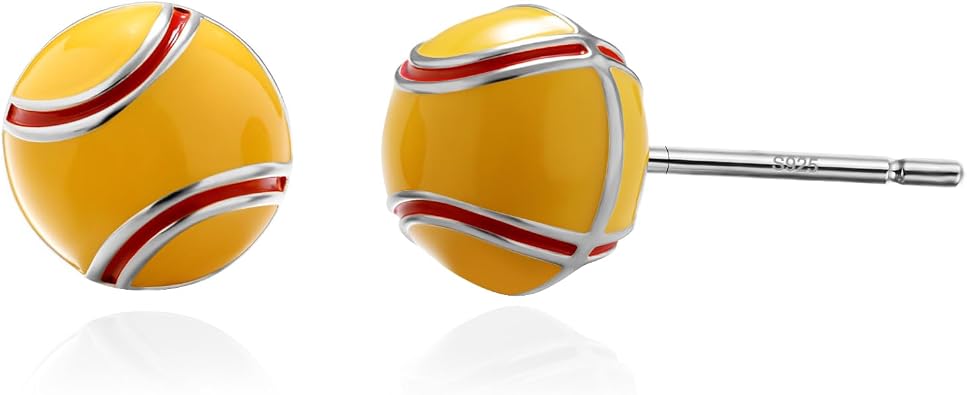 Sports Ball Earrings for Women, Soccer Softball Basketball Stud Gift