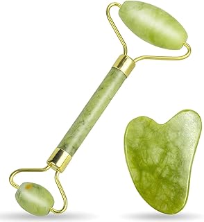 Rodillo de jade natural para cara y gua sha S...