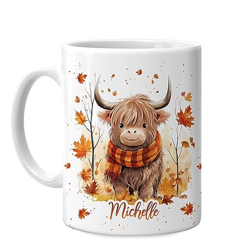 Hyturtle-Personalized-Fall-Highland-Cow-Maple-Leaves-Coffee-Mug-Birthday-Gifts-For-Cow-Lovers-Fall-Autumn-Decor-Gifts-For-Farmhouse-Thanksgiving-Custom-Name-11oz-White-Ceramic-Coffee-Tea-Mug Hyturtle Personalized Fall Highland Cow Maple Leaves Coffee Mug Birthday Gifts For Cow Lovers Fall Autumn Decor Gifts For Farmhouse Thanksgiving Custom Name 11oz White Ceramic Coffee Tea Mug