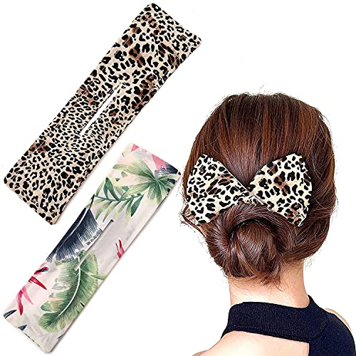 2PCS Deft Bun, Hair bun maker, Deft Bun for Hair, Fashion Donut Bun Maker for Hair Accessories, Hair Braiding Cloth, Magic Clip and Twist Hair Tool, French Twist Hairstyle Donut Quick Bun Twister