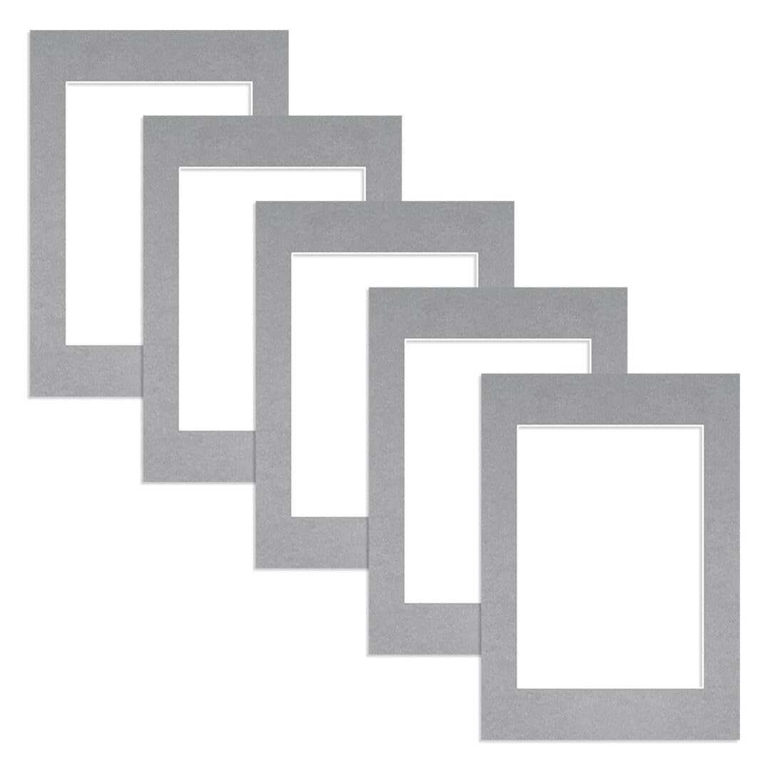 Alison Kingsgate A6 Silver Picture Mount for Frames - A7 Aperture - Pack 5 — image 1
