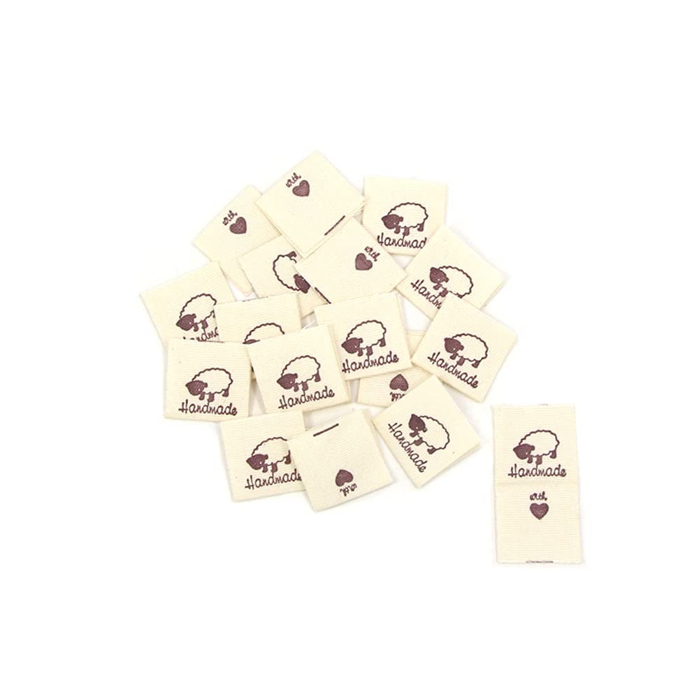 50 Pcs Clothes Cotton Labels Sewing Washable Handmade Garment Clothing for DIY Sewing (#1)