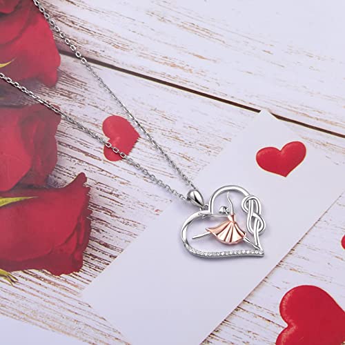 Acjna Ballet Dancer Necklace 925 Sterling Silver Heart Ballerina Infinity Cz Dance Recital Silhouette Jewelry Gift For Women Teen Girls(Dance Infinity Necklace) #TOP1