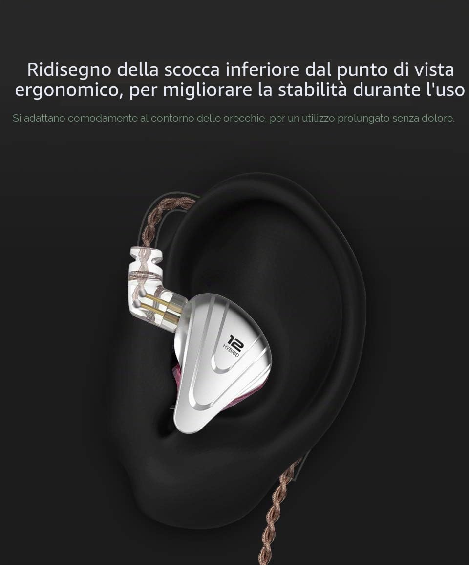Yinyoo KZ ZSX In Ear Monitor Cuffie Auricolari di Alta Qualit¨¤ 5BA 1DD Auricolari ZSX 5 Armatura Bilanciata 1 Dynamisch Cuffie(Viola, con microfono)