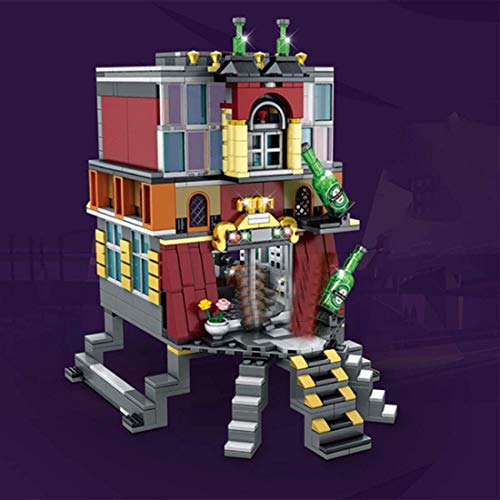 TYPIS 2488 Stück 5-in-1 Nachtclub Haus Bausteine Kit mit 8 Minifiguren und LED-Beleuchtung, Modulargebäude, Kompatibel… – Bild 7