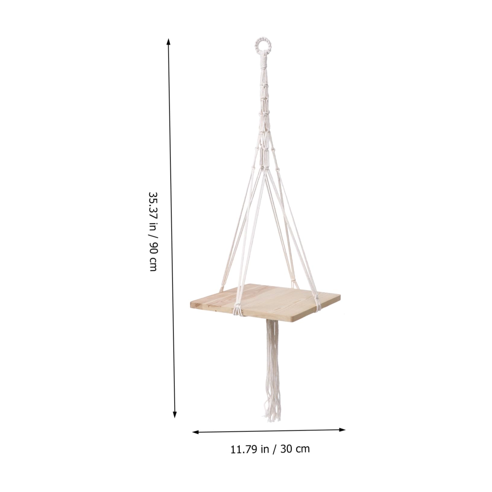 Porte-Fleurs Suspendu Macramé Naturel Support Tressé pour Plantes Intérieur Et Extérieur Décoration Élégante pour Balcon Et Jardin