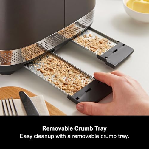Morphy Richards Illumination 4 Slice Toaster, 7 Toast Settings, Browning Controls, Variable Width Slots, Auto Pop-up, Removeable Crumb Tray, Cord Storage, 1500W, Titanium, 248022 - Image 6