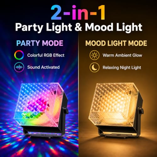 Image of Party Lights Disco LED Light Sound Activated with Remote Control LED Strobe Mood Lighting for Home Room Dance Parties Christmas Halloween Birthday