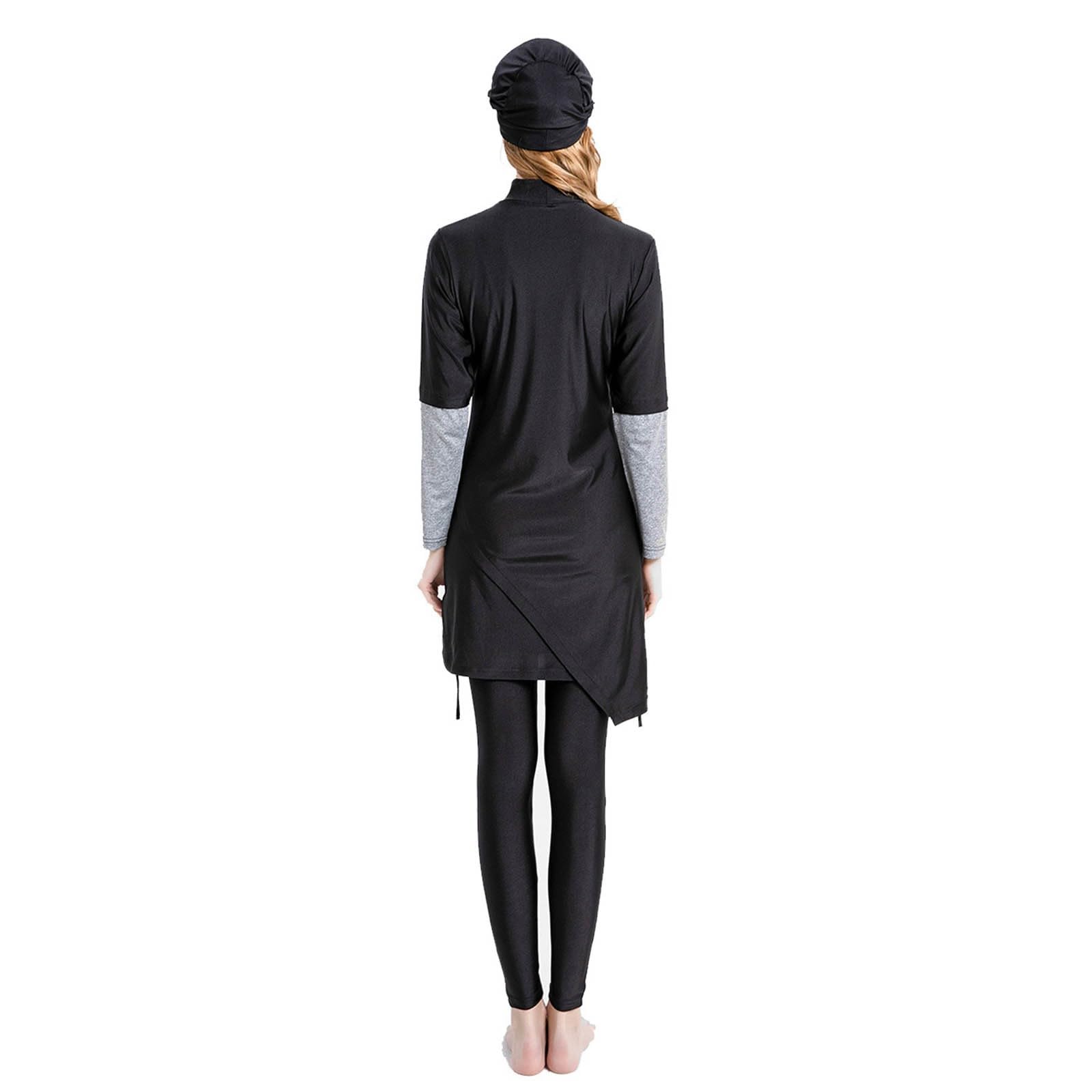 Generisch Costume da bagno da donna a maniche lunghe con pantaloni, copertura completa, tankini, costume da bagno a due pezzi, moda da spiaggia musulmana