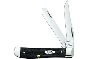 CASE XX WR Pocket Knife Jigged Buffalo Horn Mini Trapper, Certified Trapper Equipped