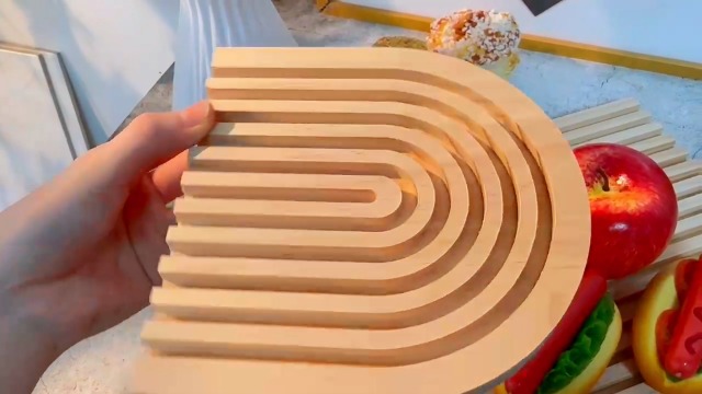 Tablas de cortar de madera decorativas ovaladas 2 piezas miniatura 7