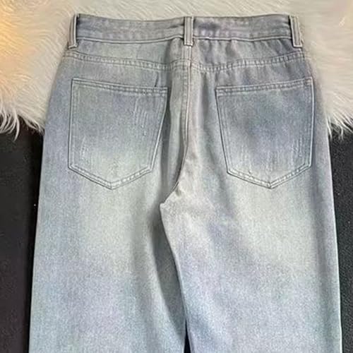 Jean coupe ample homme en denim bleu délavé années 90 taille M