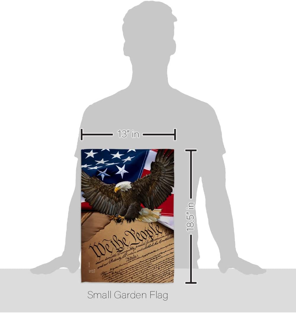 We the People Garden Flag - Set with Stand Armed Forces Service All Branches Support Honor United State American Military Veteran Official - House Banner Small Yard Gift Double-Sided 13 X 18.5