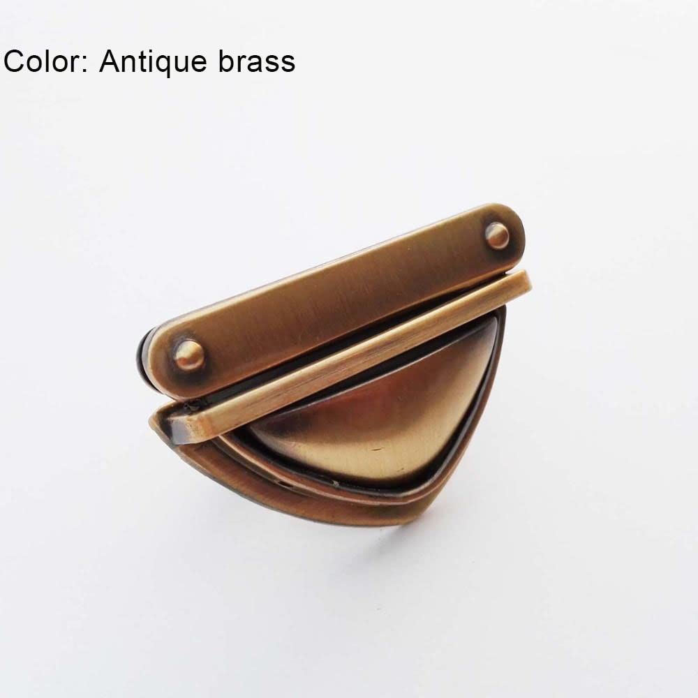 SagaSave 4 Pcs Purse Making Lock, Metal Bag Clasp Catch, Thumb Press Locks for Leather Bag DIY Craft Wallets Handbags Making (Bronze) - Image 3
